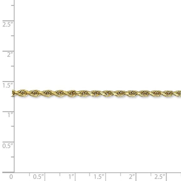3mm 10k Yellow Gold D/C Quadruple Rope Chain Necklace, 22 Inch - Picture 5 of 8